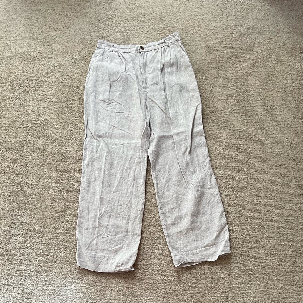 Mason Petite Linen Pants in Oatmeal